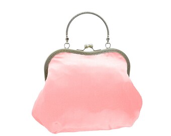 women handbag pink clutch bridal clutch bridal bag Bridesmaid handbag Vintage style evening bag handbag satin bride wedding pink 1830