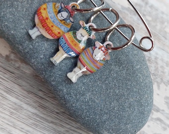 One Striped Sheep Stitch Marker by Emma Ball | Knitting Stitch Markers |Crochet Progress Keepers|Notion|Gift for Knitters & Crocheters