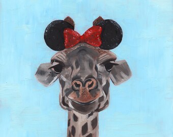 Disney Giraffe | Original Oil Artwork | Art Print