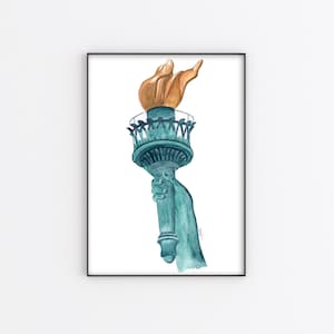 Lady Liberty's Torch Original Art Watercolor Painting - Etsy