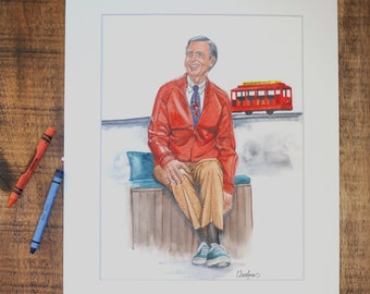 Mr Rogers - Watercolor Painting - ART PRINT