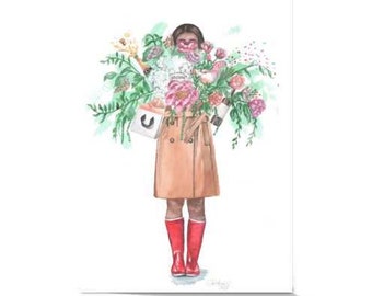 Flower Bouquet | Note Card | Greeting Card - Birthday / Thank You / Mother's Day