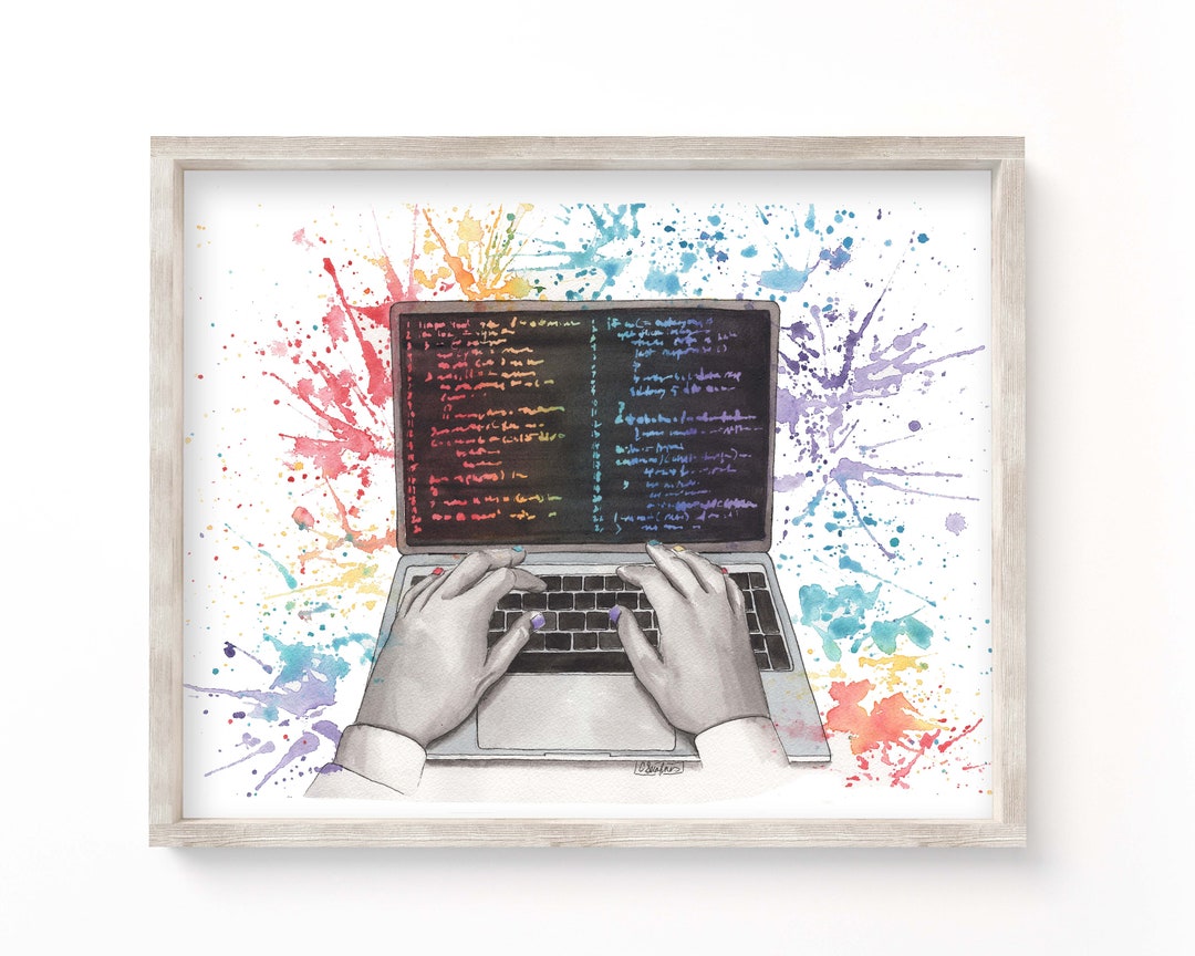 Colorful Computer Science | Programming | Coding | Watercolor Painting ...