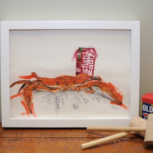 Maryland Crabs and Beer - Watercolor Painting - ART PRINT