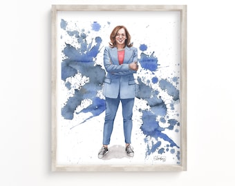 Vice President Harris | Kamala Harris | Watercolor Painting | ART PRINT