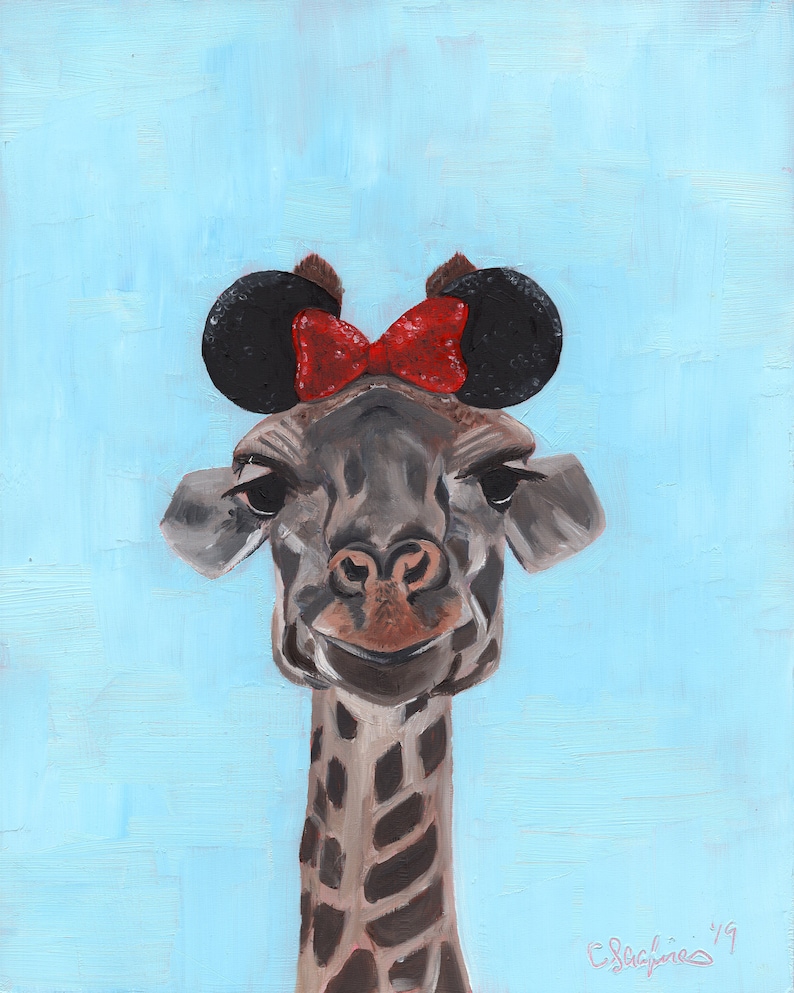 Disney Giraffe Original Oil Artwork Art Print - Etsy