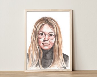 Gloria Steinem | Original Art | Original Watercolor Painting and Prints