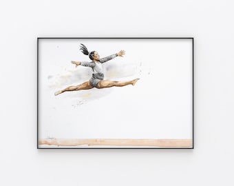 Simone Biles | Gymnast | Original Art | Watercolor Painting