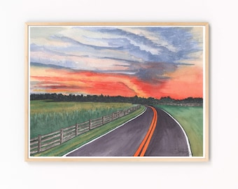 Maryland Sunset | Watercolor Painting | Original Artwork | Art Print