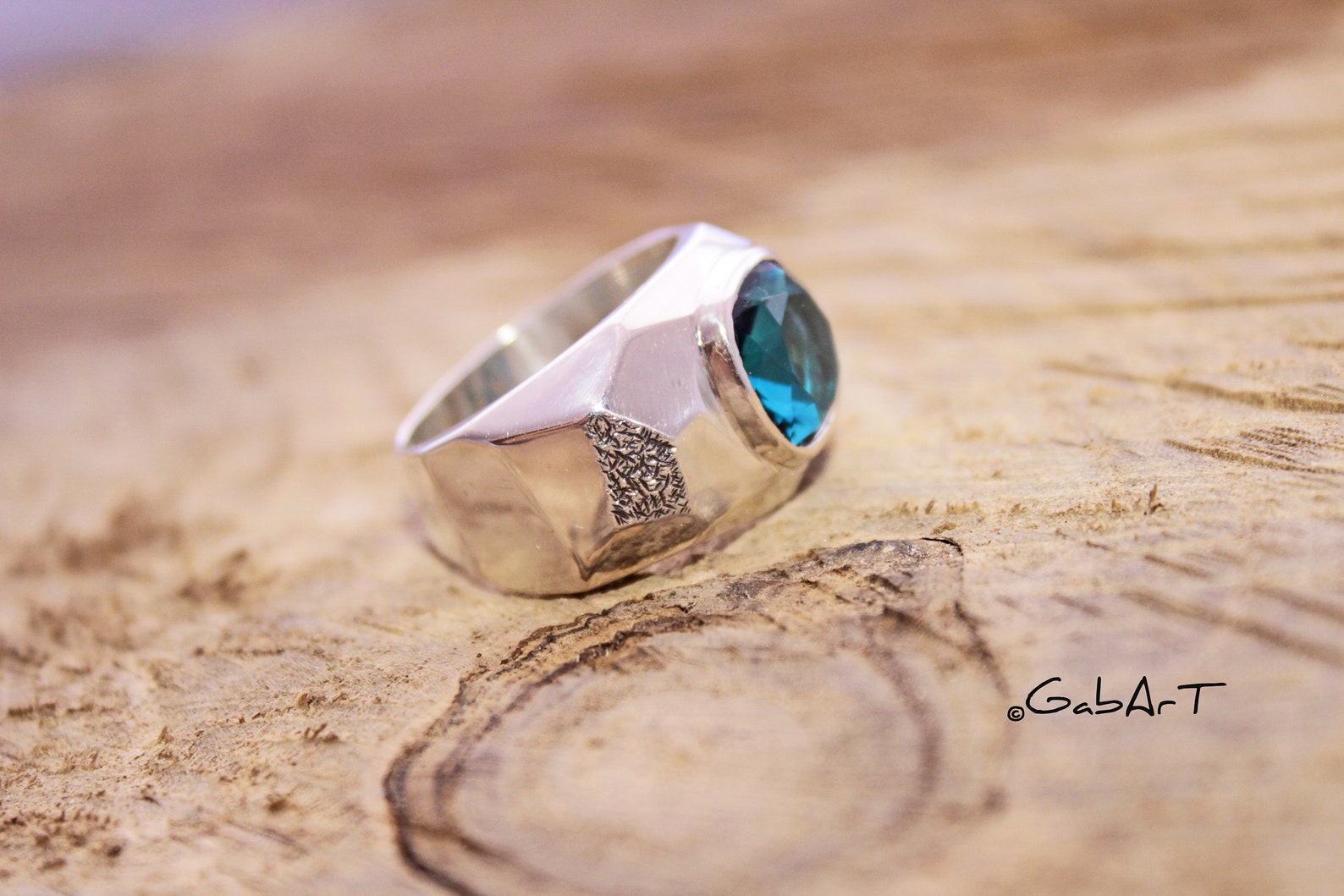 Mens Ring Blue Stone Ring Personalized Ring Stylish Silver | Etsy