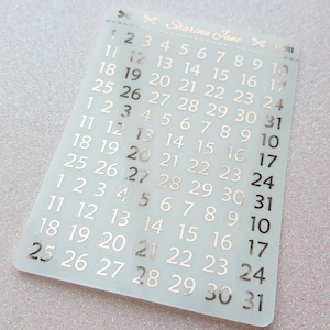 Clear foil Date Dots, Date Dot Planner Stickers, Clear Overlays, Calendar Stickers, Foiled Number Stickers, Foil Date Covers, RS011