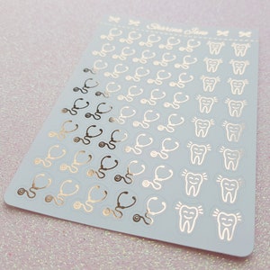 Stickers pour agenda médical et dentiste, icône de rendez-vous médical, blanc ou transparent, icônes médecin et dentiste, stickers docteur et médecin généraliste, stéthoscope, RS095