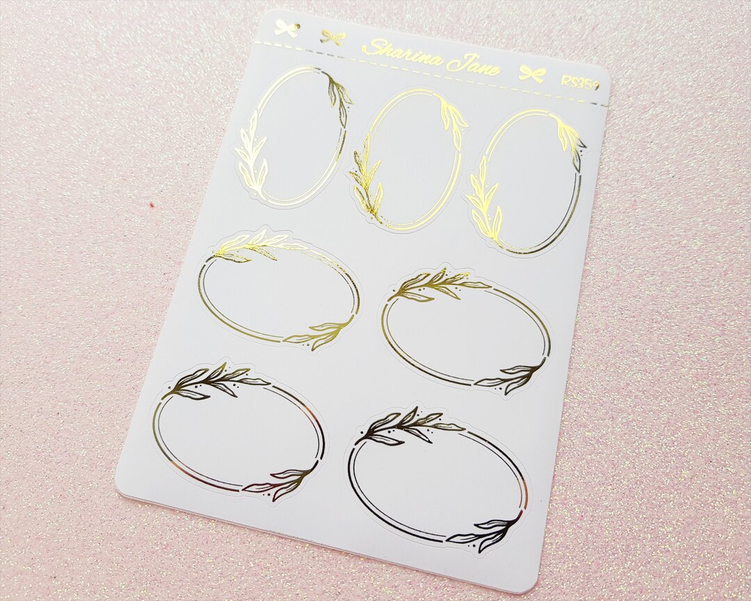 Foil Oval Appointment Box With Flora Border Planner Stickers, Foiled ...