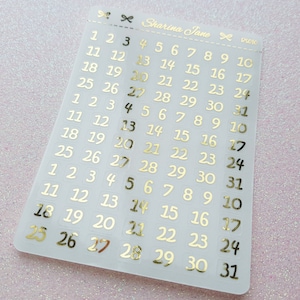Date Dot Numbers Planner Stickers