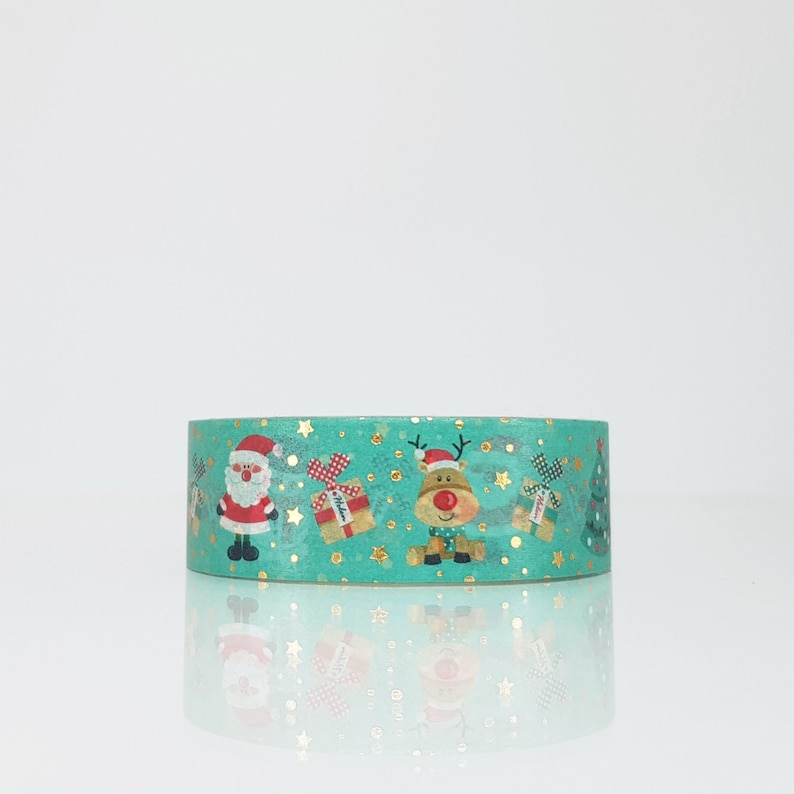 Santa Washi Frosty the Snowman Rudolph Washi Christmas Washi Tape w Gold foil Traditional Green Christmas Star Washi Xmas Tree Washi