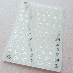 Clear foil Date Dots, Date Dot Planner Stickers, Clear Overlays, Calendar Stickers, Foiled Number Stickers, Foil Date Covers, RS009