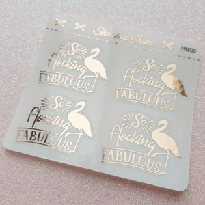 Pegatinas para planificador con cita fabulosa en papel de aluminio: minihoja, linda y atrevida cita de confianza, pegatina transparente con flamenco motivacional, MS032 ms032