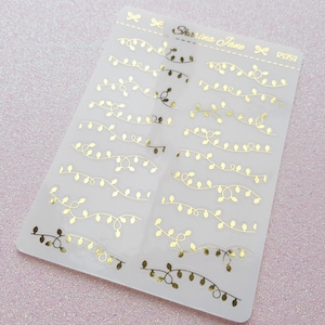 Foil Clear Weihnachtslichter-Teiler-Planeraufkleber, Weihnachtsschnur-Licht-Teiler-Planeraufkleber, klare Foil Overlays, Feiertage