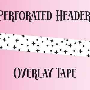 Perforiertes 6mm Header großes klares Folien-Overlay-Band, Goldfolie klare Header-Overlay, Holo oder holografische klare Header-Overlay, Klar Washi