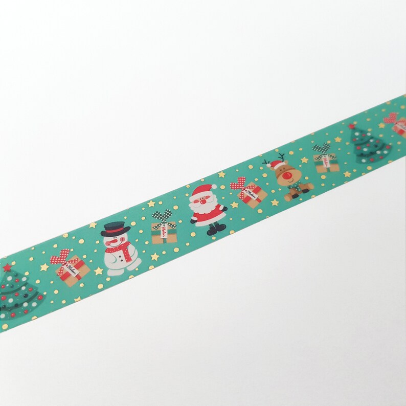Santa Washi Frosty the Snowman Rudolph Washi Christmas Washi Tape w Gold foil Traditional Green Christmas Star Washi Xmas Tree Washi