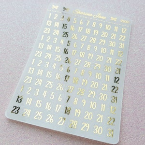 Klare Folien-Datums-Punkte, Datum-Punkt-Sticker, Monats-Overlays, Kalender-Aufkleber, folierte Zahlen, Foil Date Covers, RS002 rs002