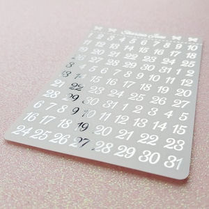 Glitter Number Stickers, Rose Gold, Gold, Silver Sparkly Script