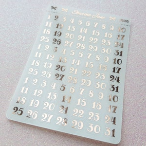 Clear foil Date Dots, Date Dot Planner Stickers, Clear Overlays, Calendar Stickers, Foiled Number Stickers, Foil Date Covers, RS005