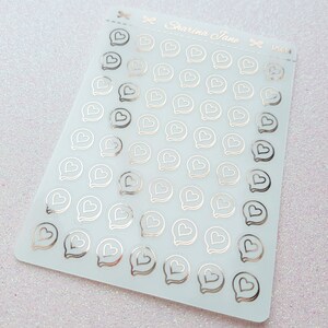 Burbuja de diálogo transparente con corazones, pegatinas decorativas transparentes para planificador, pegatinas decorativas transparentes, pegatinas superpuestas, ícono transparente, RS014