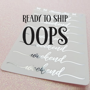 Pegatinas para planificador de fin de semana con texto OOPS en relieve: pancarta de fin de semana con doble caja, Oopsies imperfectos RS144