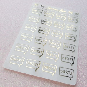 Folierte klare Schimpfwort Sprechblase Planner Aufkleber, Shit Sticker, Dekorative Aufkleber, Klare Folie Deko Sticker, Overlay Aufkleber, RS103