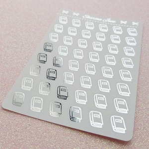 Book Icon Planner Stickers - Foiled, Clear or White Book Stickers, Study Stickers, Study Icon, Foil Reading Stickers, RS080