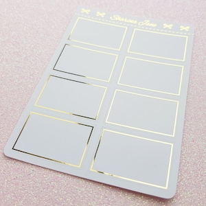 Foil Half Box Planner Stickers, Foiled Simple Line Plain Border Half Boxes, Terminplaner Aufkleber, RS067