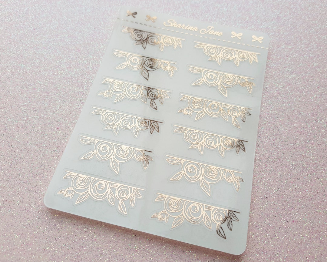 Foiled Hanging Floral Overlay Planner Stickers Flower - Etsy
