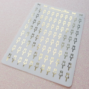 Foiled Thumb Tack Planner Sticker, Weiß oder Durchsichtig