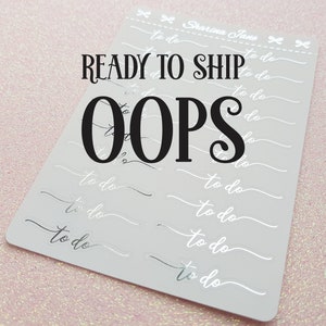 OOPS Foiled To Do Script Sticker, Erinnerungssticker, Foil To Do Sticker, kleine Dinge und Littles, Imperfekt RS139