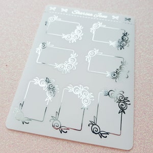 Foil Floral Appointment Box Planner Stickers, Foiled Appointment Boxes, Blank Flower Appointment Labels, 7 stickers, RS062