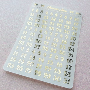 Clear foil Date Dots, Date Dot Planner Stickers, Clear Overlays, Calendar Stickers, Foiled Number Stickers, Foil Date Covers, RS006