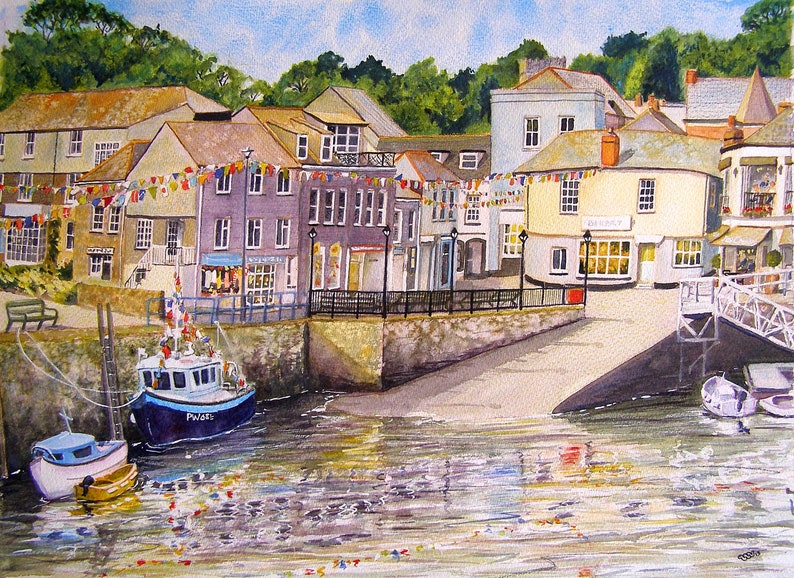 Padstow Harbour Cornwall. A4 Print of watercolour painting Etsy