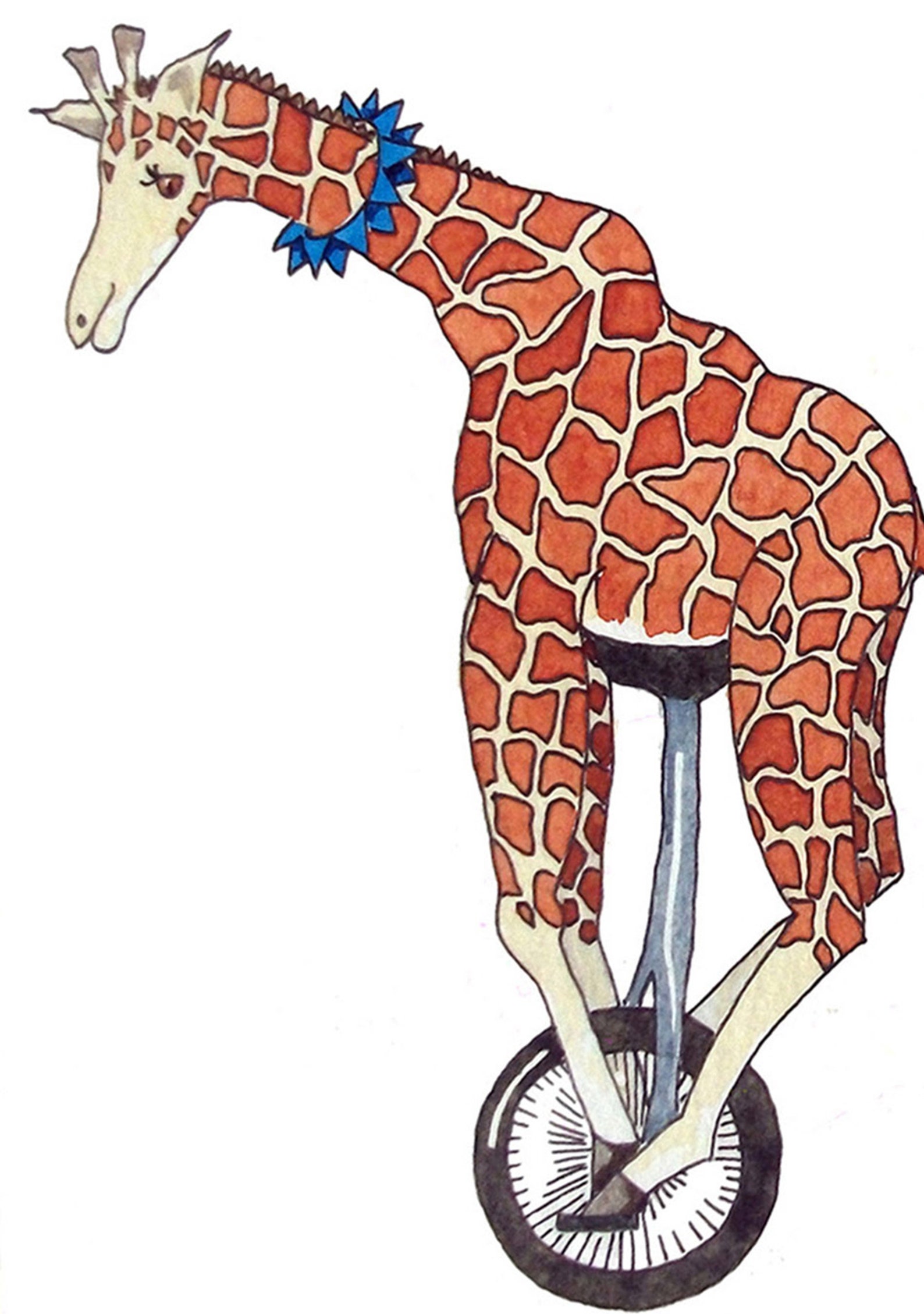 Giraffes Riding Unicycles. Greetings Card for Animal Lovers Etsy UK
