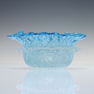 Victorian Blue Strawberry Glass Bowl c1890