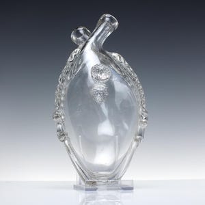 Antique Georgian Engraved Glass Gimmel Flask c1830