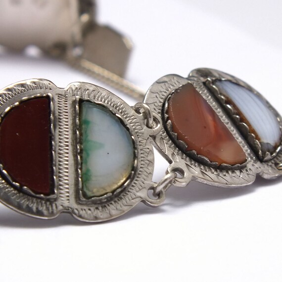 Solid Silver and Scottish Agate Bracelet Glasgow … - image 2