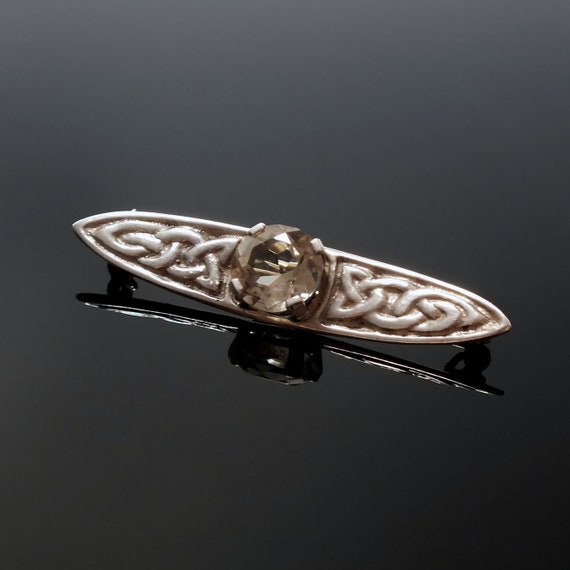 Scottish Solid Silver Celtic Brooch Glasgow 1953 - image 1
