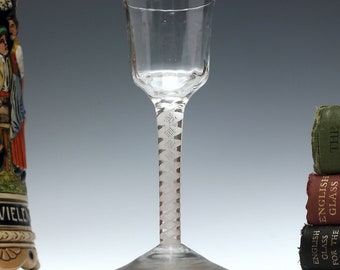 Georgian Opaque Twist Wine Glass c1760