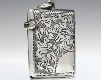 Antique Silver Vesta Case from Chester c1900
