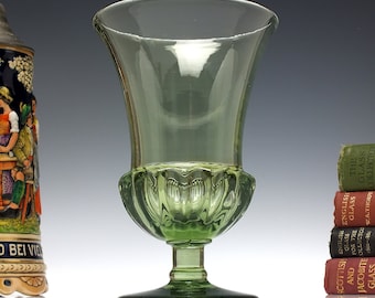 19th Century Green Gadrooned Glass Vase c1880