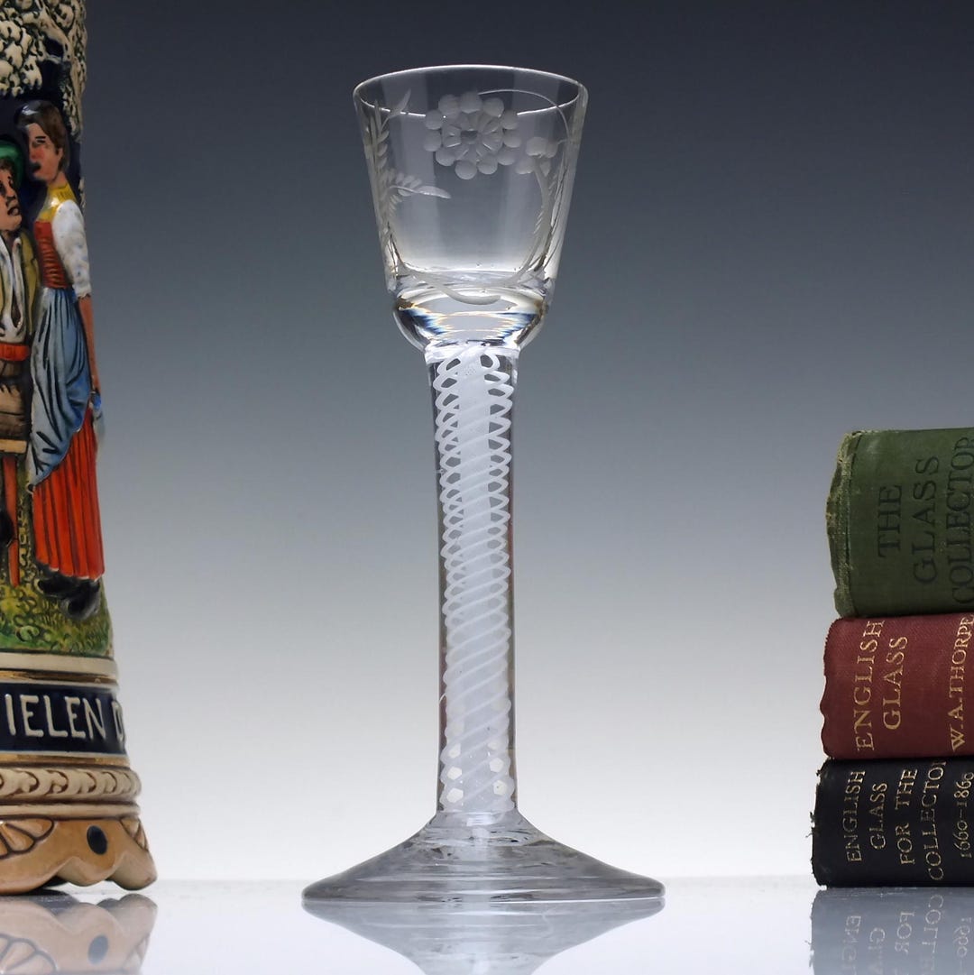 18th Century Engraved Opaque Twist Cordial Glass C1760 - Etsy