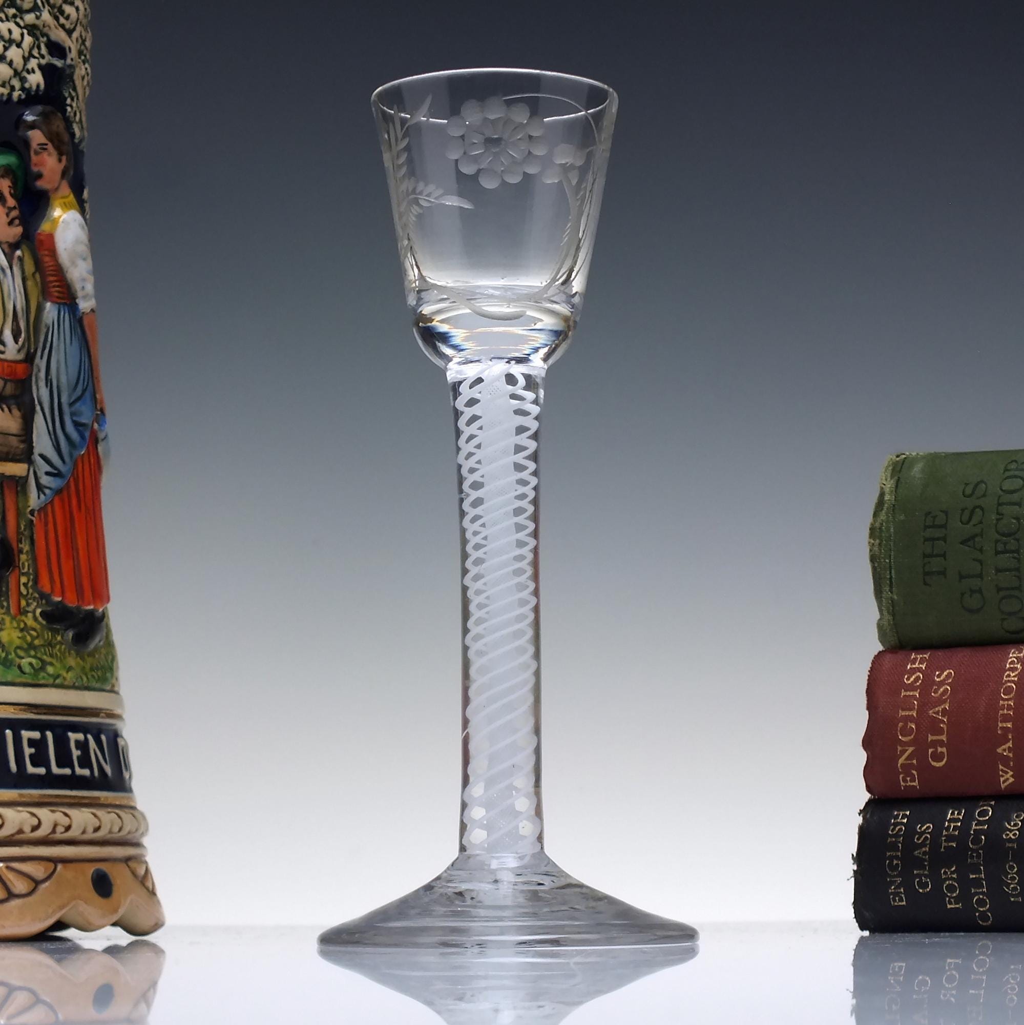 18th Century Engraved Opaque Twist Cordial Glass C1760 - Etsy Israel