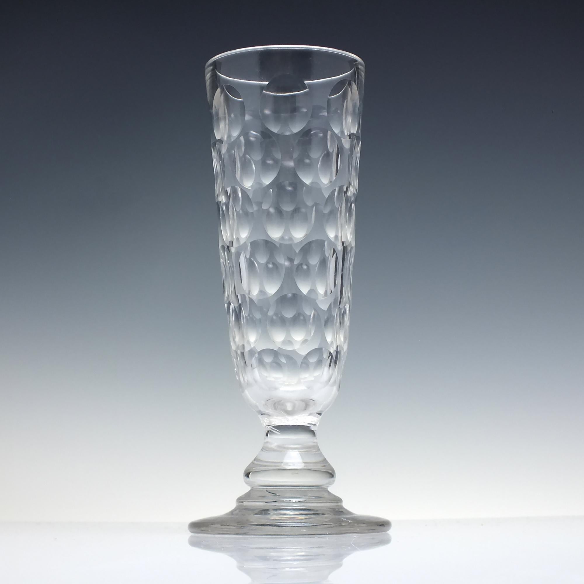 アンティーク 19 世紀ビクトリア朝レンズカット エールグラス c1865