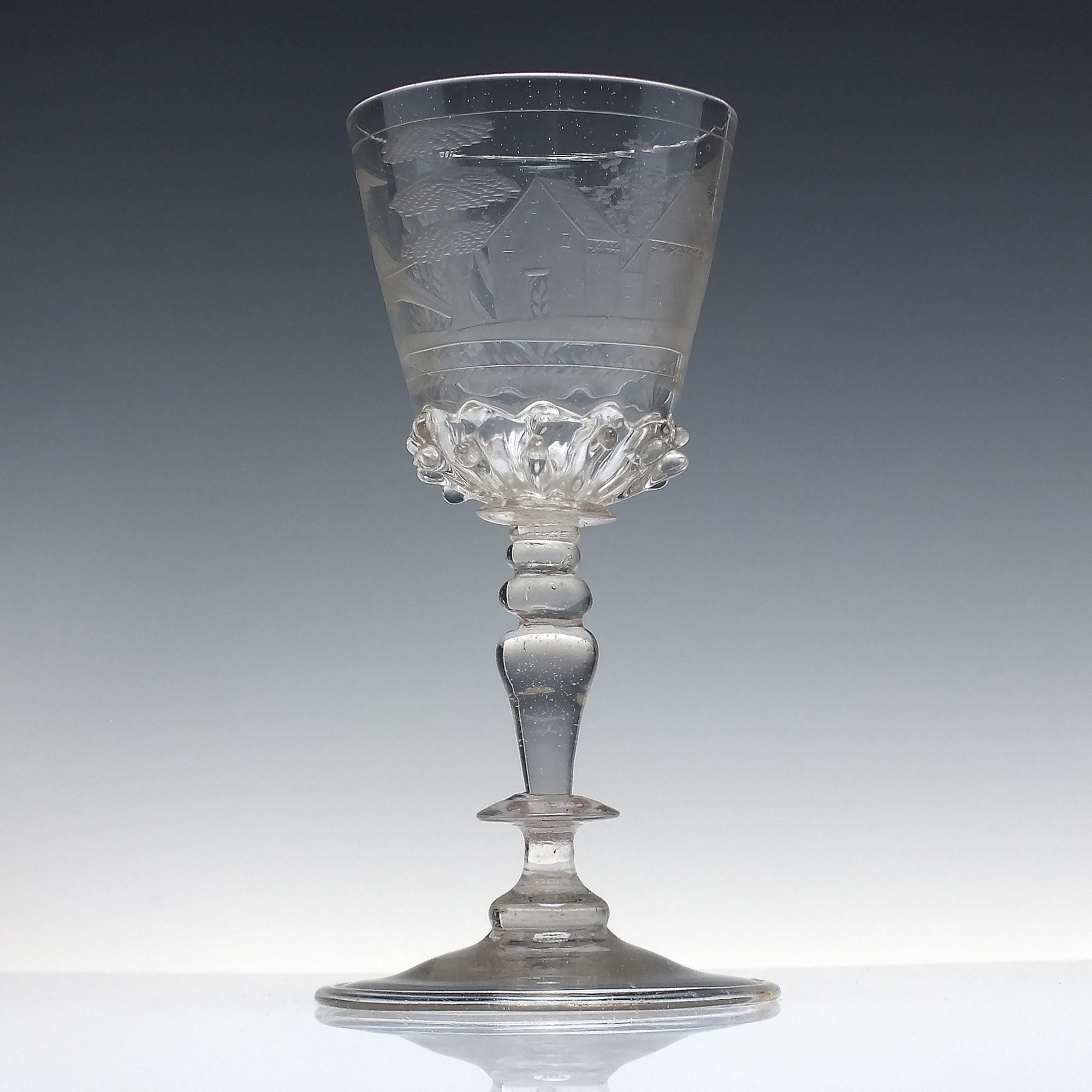 ボヘミアのゴブレット 17 世紀ボヘミアン彫刻ワイングラスゴブレット c1680 - Etsy 日本
